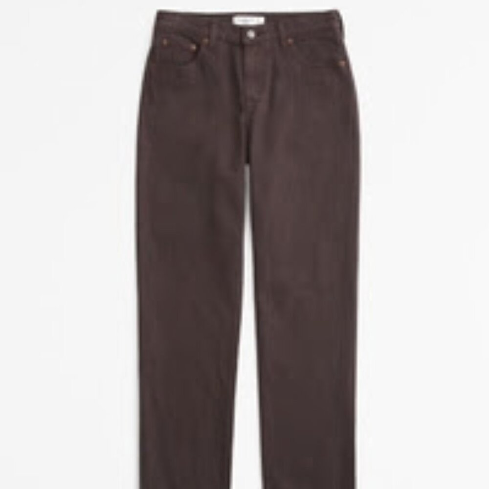 Abercrombie & Fitch Straight Leg Jeans in Dark Brown